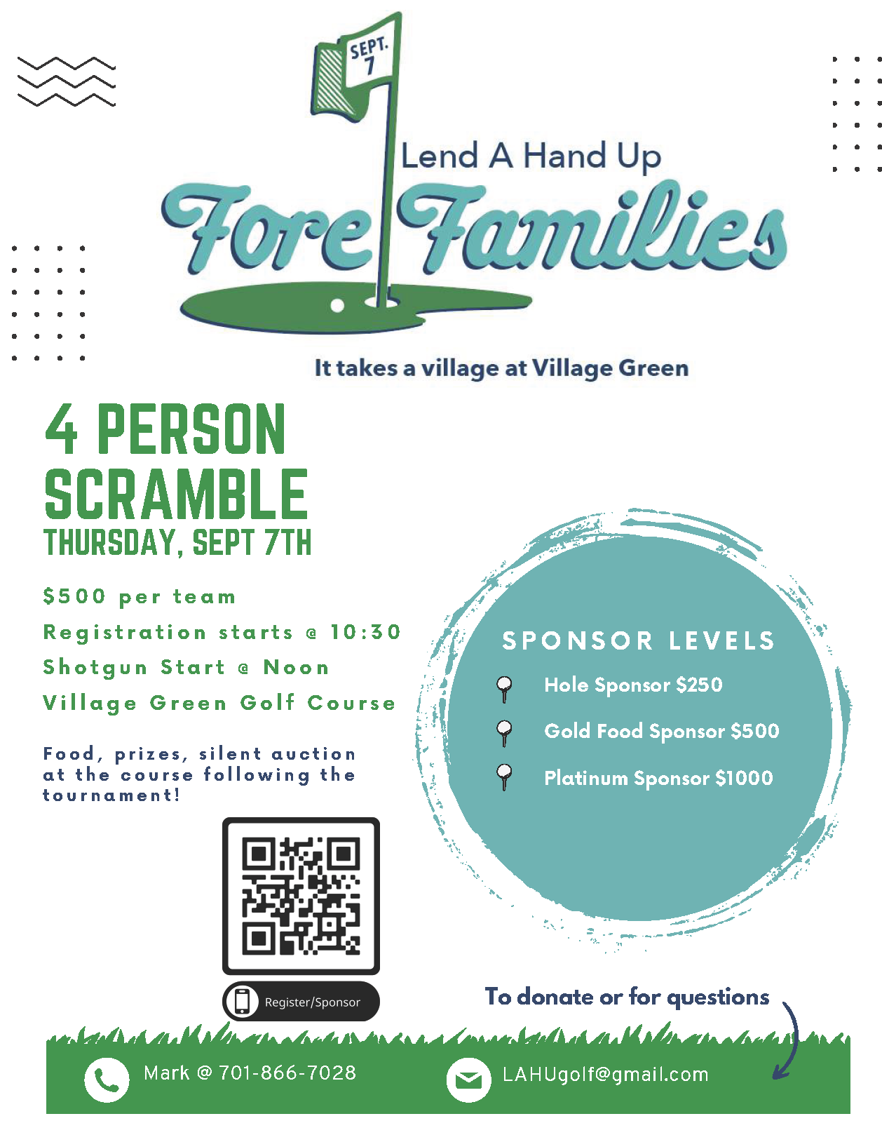 Lend A Hand Up Fore Families Poster page of information