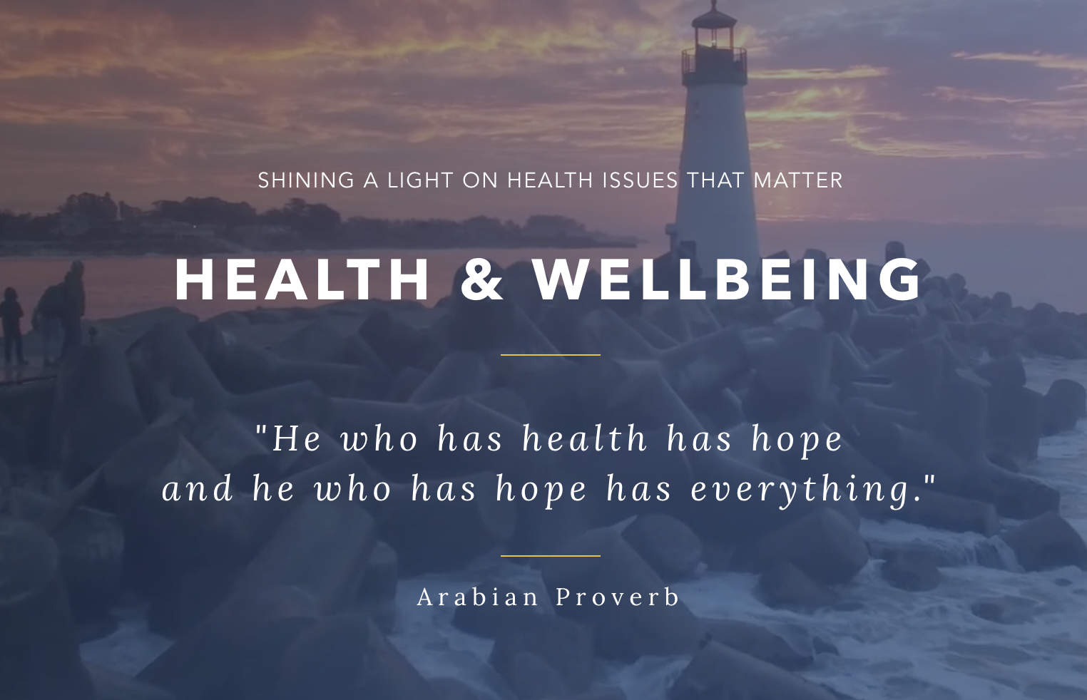 Lighthouse beacon with health and hope quote