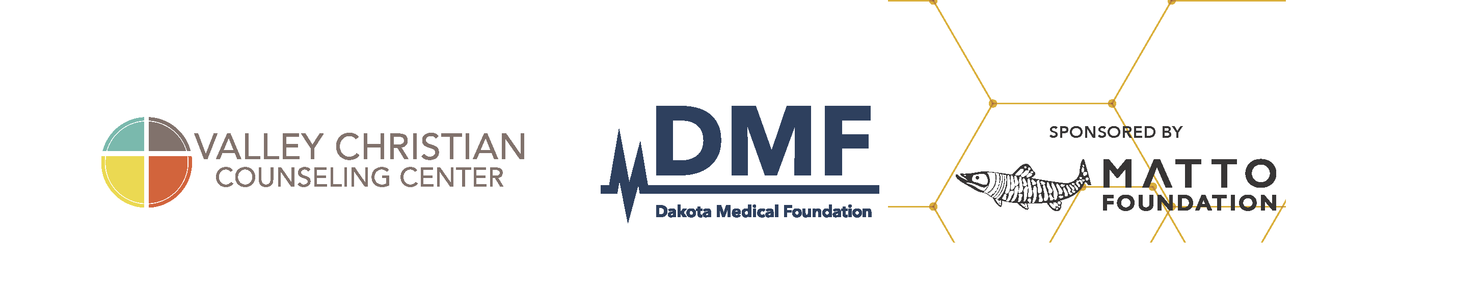Valley Christian Counseling, DMF, and Matto Foundation logos