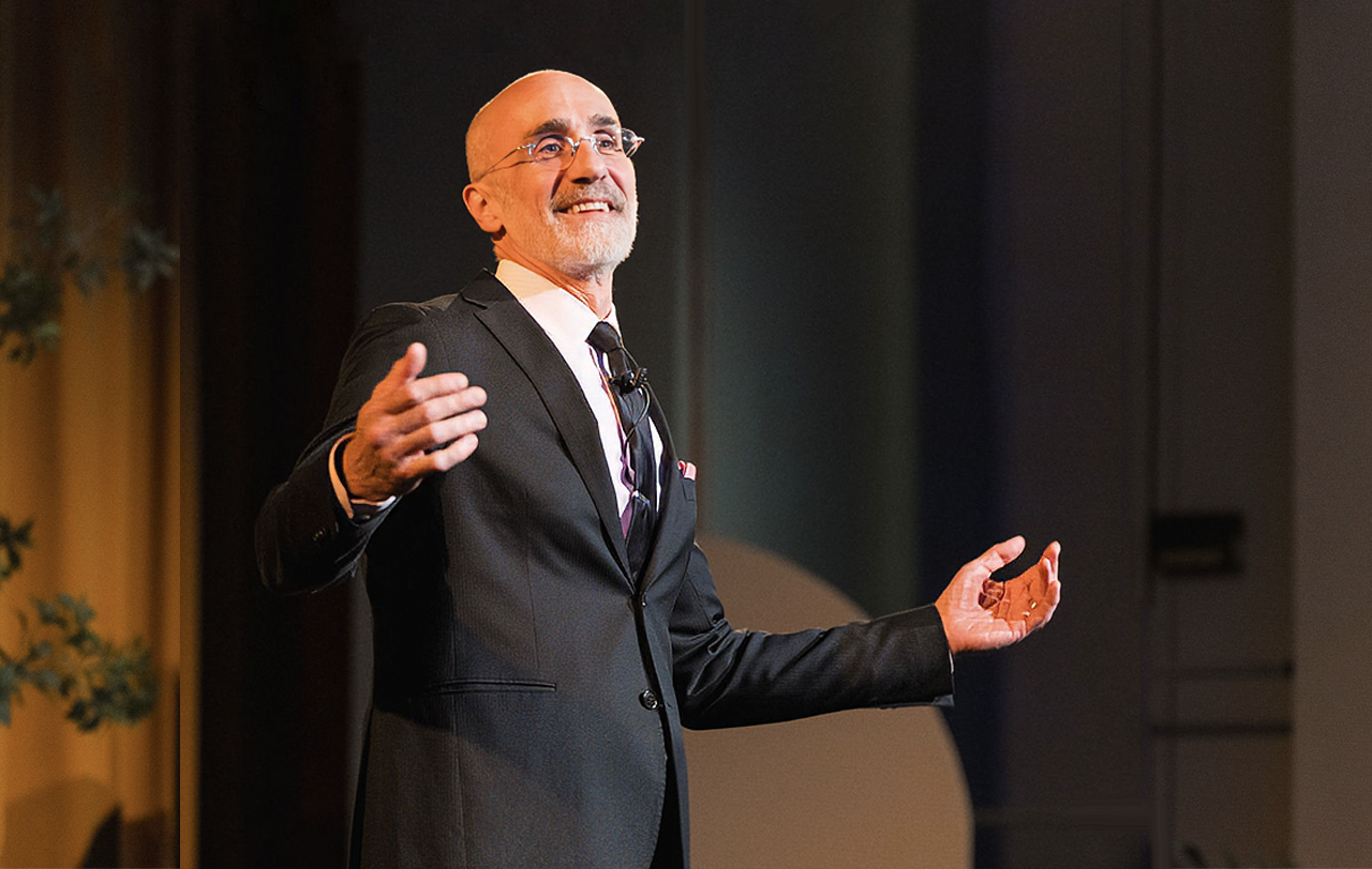 Arthur Brooks on the Fargo Theatre stage