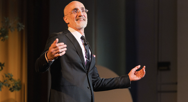 Arthur Brooks on the Fargo Theatre stage